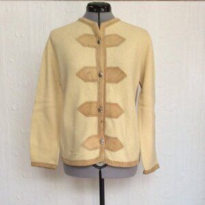 Saks fifth avenue 60s cashmere and suede cardigan - not perfect